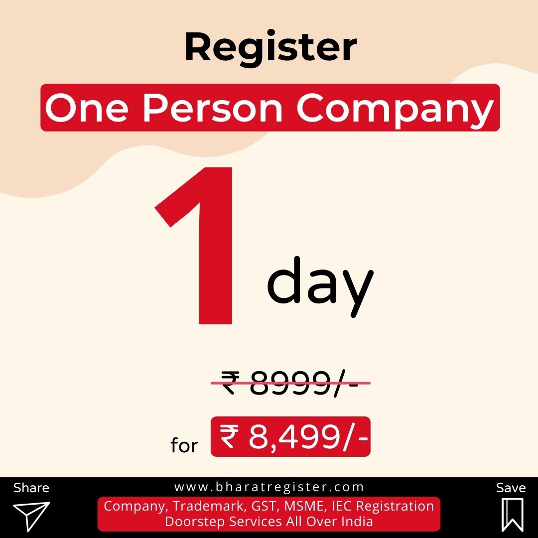 One Person Company Registration